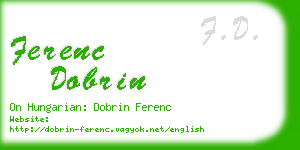 ferenc dobrin business card